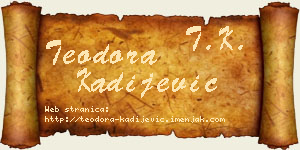 Teodora Kadijević vizit kartica